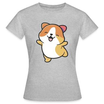 Kawaii Cute Happy Colorful Dog Dancing - Women's T-Shirt - heather grey - Front - AI Model Female 172 dark (172cm)