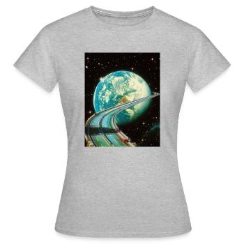 L’autoroute vers la Terre - T-shirt Femme - gris chiné - Devant - AI Model Female 172 dark (172cm)