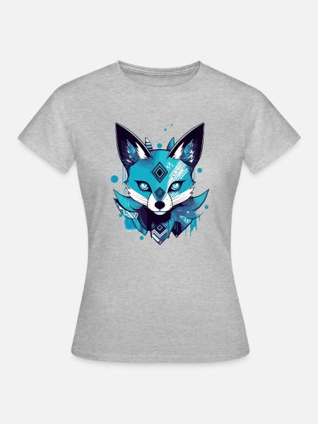 Azi le renard bleu - T-shirt Femme - gris chiné
