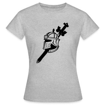 Knight helmet with sword - Women's T-Shirt - heather grey - Front - AI Model Female 172 dark (172cm)