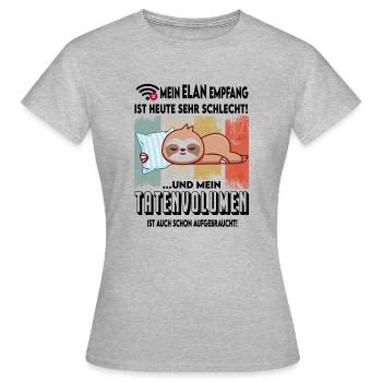 Elan Empfang und Tatenvolumen - Frauen T-Shirt - Grau meliert - Vorne - AI Model Female 172 dark (172cm)
