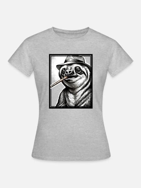Sloth Noir - Frauen T-Shirt - Grau meliert