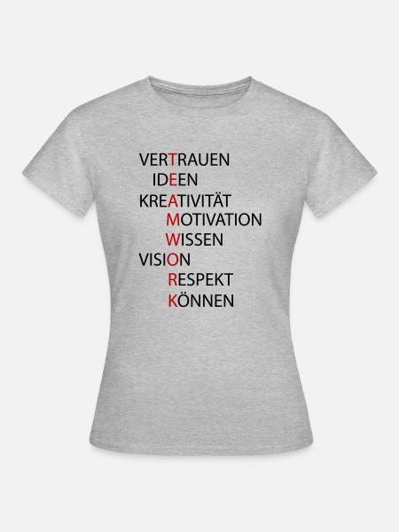 Teamwork - Frauen T-Shirt - Grau meliert