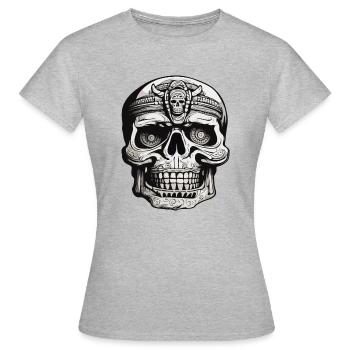 Maya / Haute Culture / Pérou / Calendrier Maya / Motif - T-shirt Femme - gris chiné - Devant - AI Model Female 172 dark (172cm)