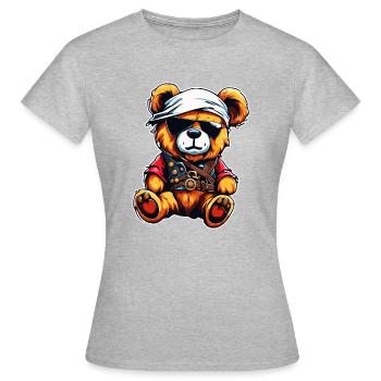Ours en peluche / Peluche / Animal en peluche / Idée cadeau - T-shirt Femme - gris chiné - Devant - AI Model Female 172 dark (172cm)