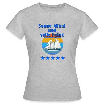 Segeln ist wunderbar - Frauen T-Shirt - Grau meliert - Vorne - AI Model Female 172 dark (172cm)