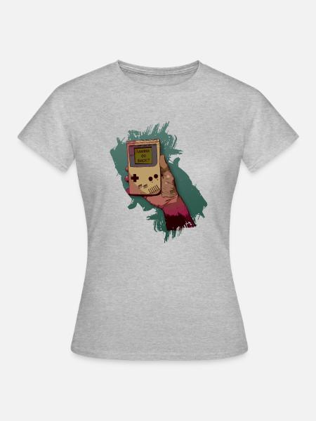 go back - Frauen T-Shirt - Grau meliert
