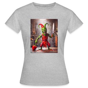 légumes Apocalypse Monster chili arlequin - T-shirt Femme - gris chiné - Devant - AI Model Female 172 dark (172cm)