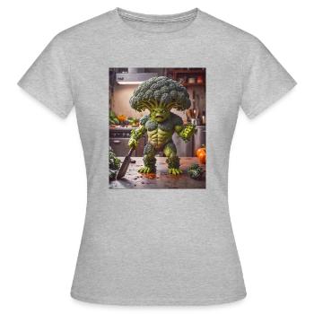 légumes Apocalypse Monster mutant brocoli - T-shirt Femme - gris chiné - Devant - AI Model Female 172 dark (172cm)
