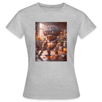 gemüse untergang Apocalypse Monster Kartoffel - Frauen T-Shirt - Grau meliert - Vorne - AI Model Female 172 dark (172cm)