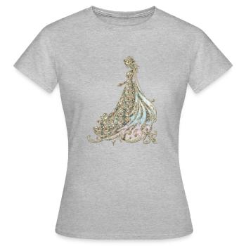L’élégance en or et noir - T-shirt Femme - gris chiné - Devant - AI Model Female 172 dark (172cm)