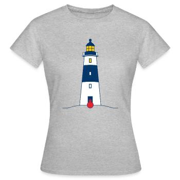 Lighthouse Beacon on Coastal Shore - Women's T-Shirt - heather grey - Front - AI Model Female 172 dark (172cm)
