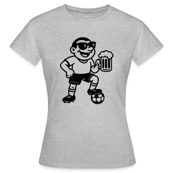 Bière Footballeur - T-shirt Femme - gris chiné - Devant - AI Model Female 172 dark (172cm)