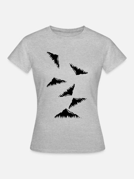 Icône montagnes montagnes - T-shirt Femme - gris chiné