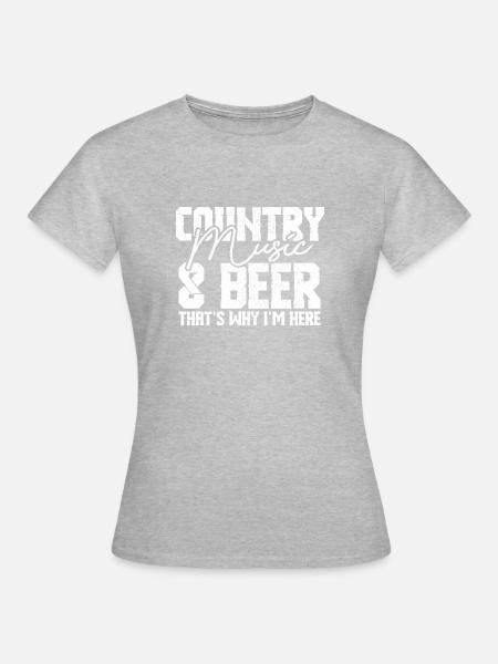 Country Musik und Bier - Frauen T-Shirt - Grau meliert