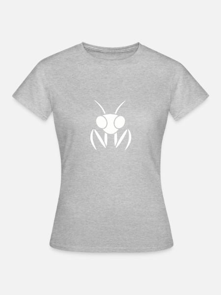 Gottesanbeterin - Logo Alien - Frauen T-Shirt - Grau meliert
