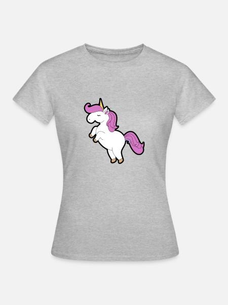 Einhorn - Frauen T-Shirt - Grau meliert