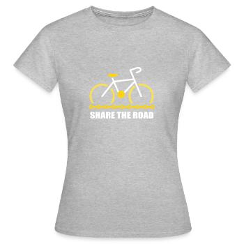 Vélo Logo Citation Partager La Route - T-shirt Femme - gris chiné - Devant - AI Model Female 172 dark (172cm)