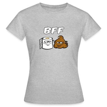BFF - Best friends for ever - Cadeaux - T-shirt Femme - gris chiné - Devant - AI Model Female 172 dark (172cm)