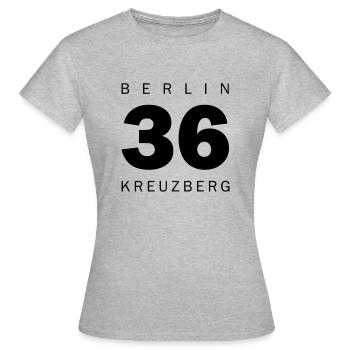 Kreuzberg - Frauen T-Shirt - Grau meliert - Vorne - AI Model Female 172 dark (172cm)