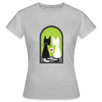 L'amour des enfants de coeur cadeau chaton animal familier de chat - T-shirt Femme - gris chiné - Devant - AI Model Female 172 dark (172cm)