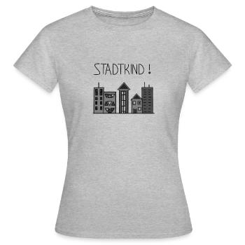 Stadtkind - Frauen T-Shirt - Grau meliert - Vorne - AI Model Female 172 dark (172cm)