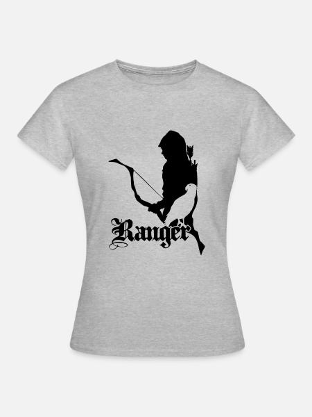 Bogenschütze RPG Ranger Silhouette - Frauen T-Shirt - Grau meliert
