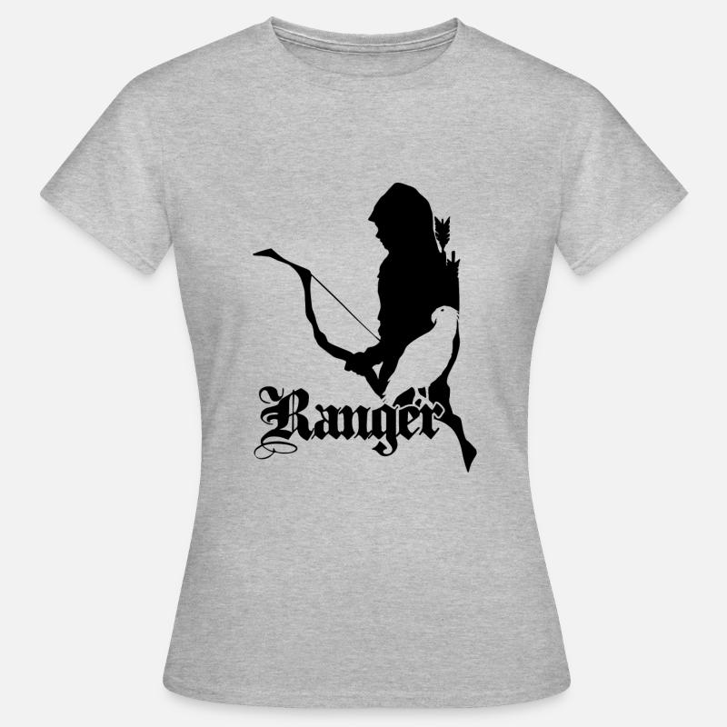 Archer RPG Ranger Silhouette - Dame-T-shirt - grå meleret
