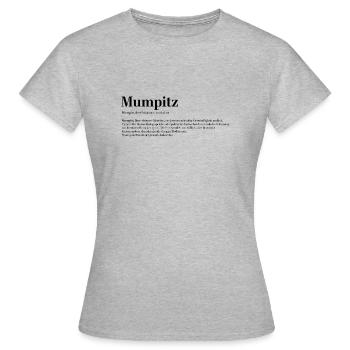 Mumpitz Quatsch Unsinn Stuss Definition - Frauen T-Shirt - Grau meliert - Vorne - AI Model Female 172 dark (172cm)