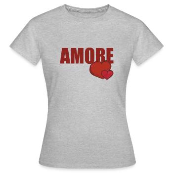 AMORE WITH HEART - Women's T-Shirt - heather grey - Front - AI Model Female 172 dark (172cm)