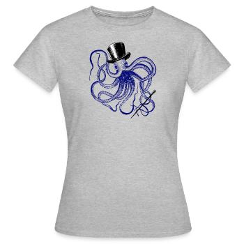 oktopus magier vodoo monster krake tintenfisch ink - Frauen T-Shirt - Grau meliert - Vorne - AI Model Female 172 dark (172cm)