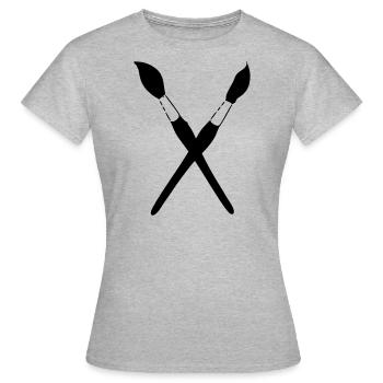 paint brushes - Women's T-Shirt - heather grey - Front - AI Model Female 172 dark (172cm)