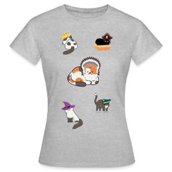 Chats Carnaval, Chats, Costume De Chat, Costume - T-shirt Femme - gris chiné - Devant - AI Model Female 172 dark (172cm)