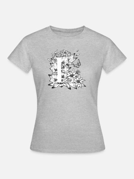 Initiale E - Frauen T-Shirt - Grau meliert