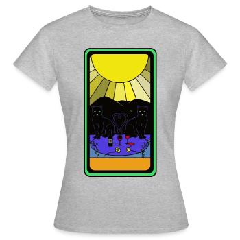 Tarot Chats Chats Fantaisie Magique Fantaisie - T-shirt Femme - gris chiné - Devant - AI Model Female 172 dark (172cm)