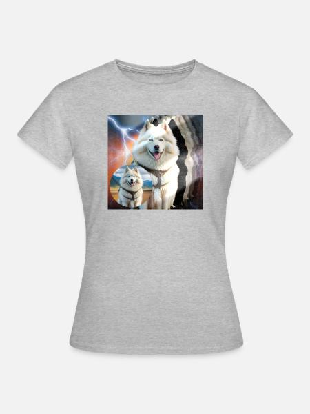 Samojedenliebe - Frauen T-Shirt - Grau meliert