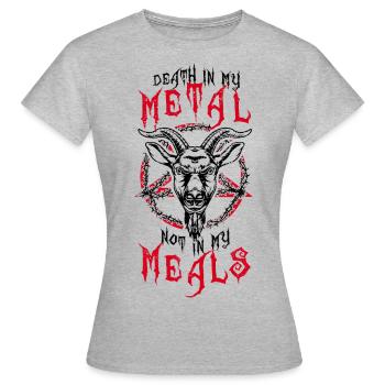 Metal Fan - Vegan Vegan Saying Veganism Humor - Women's T-Shirt - heather grey - Front - AI Model Female 172 dark (172cm)
