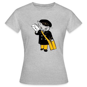 post cat dhl german post postmen cat letter - Women's T-Shirt - heather grey - Front - AI Model Female 172 dark (172cm)