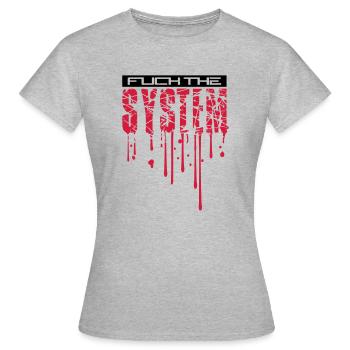gouttes de sang cool spray graffiti timbre baiser le - T-shirt Femme - gris chiné - Devant - AI Model Female 172 dark (172cm)