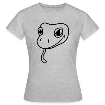 tête de gecko lézard reptile de serpent réel - T-shirt Femme - gris chiné - Devant - AI Model Female 172 dark (172cm)
