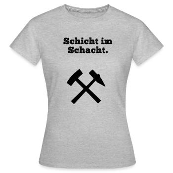 Glückauf Bergwerk Steiger Gruß Bergmann Zeche Pott - Frauen T-Shirt - Grau meliert - Vorne - AI Model Female 172 dark (172cm)