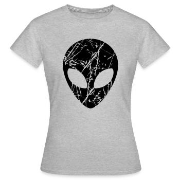 Risse Kopf Alien - Frauen T-Shirt - Grau meliert - Vorne - AI Model Female 172 dark (172cm)