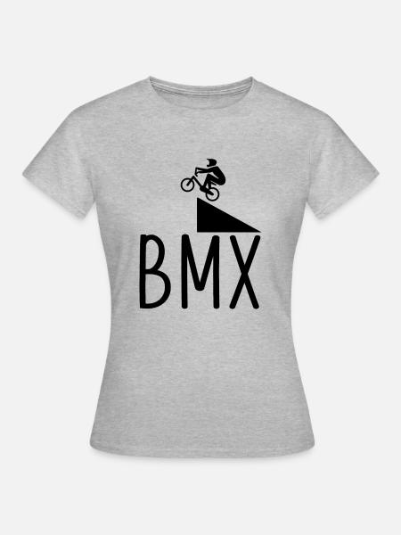 BMX Stunt Design - Frauen T-Shirt - Grau meliert