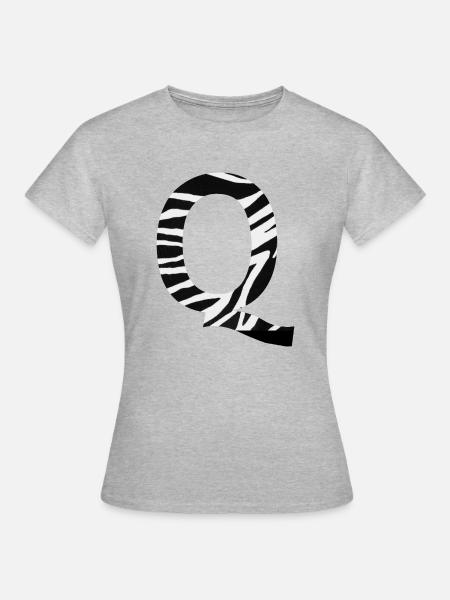 Buchstabe q zebra - Frauen T-Shirt - Grau meliert