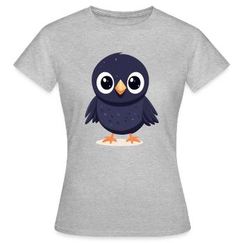 Petit corbeau - T-shirt Femme - gris chiné - Devant - AI Model Female 172 dark (172cm)