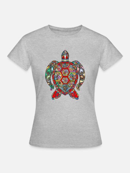 Sea Turtle Hindi - Frauen T-Shirt - Grau meliert