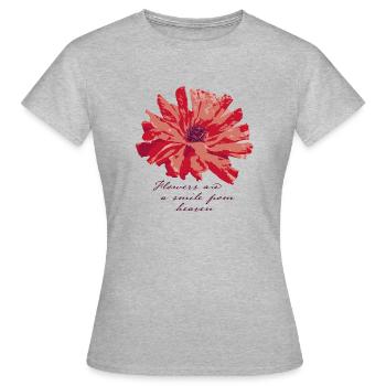 Les fleurs sont un sourire du ciel - T-shirt Femme - gris chiné - Devant - AI Model Female 172 dark (172cm)