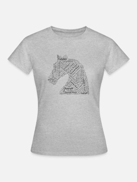 Ouvertures d’échecs - T-shirt Femme - gris chiné