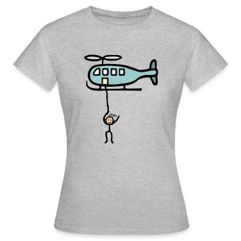 Descente en rappel Escalade en hélicoptère - T-shirt Femme - gris chiné - Devant - AI Model Female 172 dark (172cm)