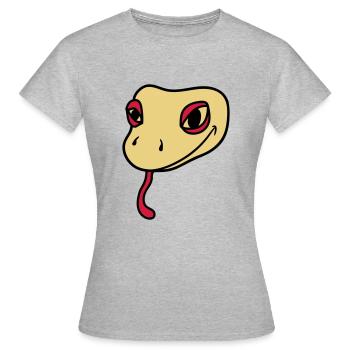 tête de gecko lézard reptile de serpent réel - T-shirt Femme - gris chiné - Devant - AI Model Female 172 dark (172cm)